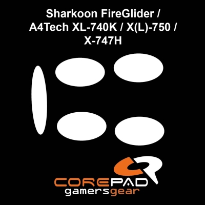 Corepad-Skatez-PRO-46-Souris Pieds de Remplacement Patins Téflon-Sharkoon-FireGlider-A4Tech-XL-740K-X1L-750-X-747H