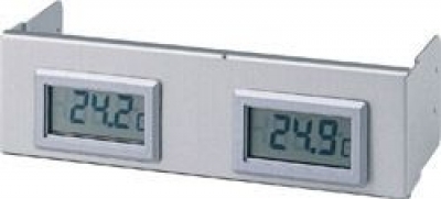 Lian_Li_Dual_Temperaturanzeige_525_silber_Blende_Display_Sensor_Aluminium_LCD_Temperatur_Blen