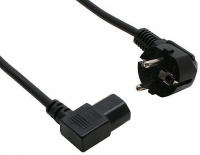 Power cable [Schuko socket angulated – IEC 13 socket left angled] 0.5m black