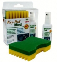Key-Pad MED Clavier-Nettoyage désinfectant [Microfibre-Éponge / 5ml Vaporisateur]