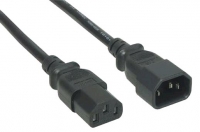 Power extension cable [IEC 14 plug straight – 1x IEC 13 socket straight] 5.0m black